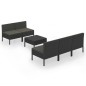 vidaXL 6-tlg. Garten-Lounge-Set mit Auflagen Poly Rattan Schwarz vidaXL 6-tlg. Garten-Lounge-Set mit Auflagen Poly Rattan Schwarz