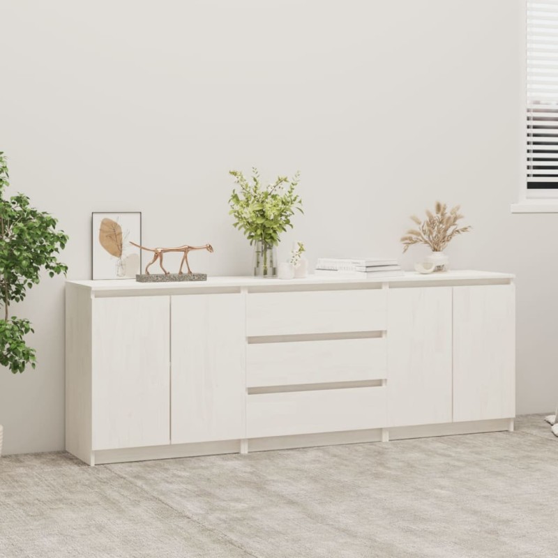 vidaXL Beistellschrank Weiß 180x36x65 cm Massivholz Kiefer vidaXL Beistellschrank Weiß 180x36x65 cm Massivholz Kiefer