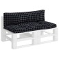 vidaXL Palettenkissen 2 Stk. Schwarz Karomuster Oxford-Gewebe vidaXL Palettenkissen 2 Stk. Schwarz Karomuster Oxford-Gewebe