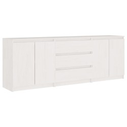 vidaXL Beistellschrank Weiß 180x36x65 cm Massivholz Kiefer