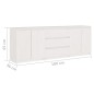 vidaXL Beistellschrank Weiß 180x36x65 cm Massivholz Kiefer vidaXL Beistellschrank Weiß 180x36x65 cm Massivholz Kiefer