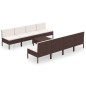 vidaXL 9-tlg. Garten-Lounge-Set mit Auflagen Poly Rattan Braun vidaXL 9-tlg. Garten-Lounge-Set mit Auflagen Poly Rattan Braun