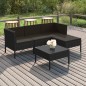 vidaXL 5-tlg. Garten-Lounge-Set mit Auflagen Poly Rattan Schwarz vidaXL 5-tlg. Garten-Lounge-Set mit Auflagen Poly Rattan Schwarz