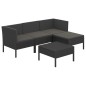 vidaXL 5-tlg. Garten-Lounge-Set mit Auflagen Poly Rattan Schwarz vidaXL 5-tlg. Garten-Lounge-Set mit Auflagen Poly Rattan Schwarz