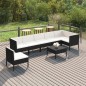 vidaXL 8-tlg. Garten-Lounge-Set mit Auflagen Poly Rattan Schwarz vidaXL 8-tlg. Garten-Lounge-Set mit Auflagen Poly Rattan Schwarz