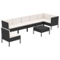 vidaXL 8-tlg. Garten-Lounge-Set mit Auflagen Poly Rattan Schwarz vidaXL 8-tlg. Garten-Lounge-Set mit Auflagen Poly Rattan Schwarz