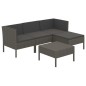 vidaXL 5-tlg. Garten-Lounge-Set mit Auflagen Poly Rattan Grau vidaXL 5-tlg. Garten-Lounge-Set mit Auflagen Poly Rattan Grau