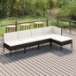 vidaXL 5-tlg. Garten-Lounge-Set mit Auflagen Poly Rattan Schwarz vidaXL 5-tlg. Garten-Lounge-Set mit Auflagen Poly Rattan Schwarz