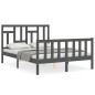 vidaXL Massivholzbett mit Kopfteil Grau 140x190 cm vidaXL Massivholzbett mit Kopfteil Grau 140x190 cm