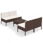 vidaXL 5-tlg. Garten-Lounge-Set mit Auflagen Poly Rattan Braun vidaXL 5-tlg. Garten-Lounge-Set mit Auflagen Poly Rattan Braun
