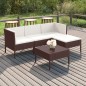 vidaXL 5-tlg. Garten-Lounge-Set mit Auflagen Poly Rattan Braun vidaXL 5-tlg. Garten-Lounge-Set mit Auflagen Poly Rattan Braun