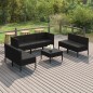 vidaXL 8-tlg. Garten-Lounge-Set mit Auflagen Poly Rattan Schwarz vidaXL 8-tlg. Garten-Lounge-Set mit Auflagen Poly Rattan Schwarz