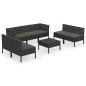 vidaXL 8-tlg. Garten-Lounge-Set mit Auflagen Poly Rattan Schwarz vidaXL 8-tlg. Garten-Lounge-Set mit Auflagen Poly Rattan Schwarz