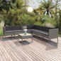 vidaXL 8-tlg. Garten-Lounge-Set mit Auflagen Poly Rattan Grau vidaXL 8-tlg. Garten-Lounge-Set mit Auflagen Poly Rattan Grau