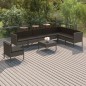 vidaXL 9-tlg. Garten-Lounge-Set mit Auflagen Poly Rattan Grau vidaXL 9-tlg. Garten-Lounge-Set mit Auflagen Poly Rattan Grau