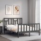 vidaXL Massivholzbett mit Kopfteil Grau 140x190 cm vidaXL Massivholzbett mit Kopfteil Grau 140x190 cm