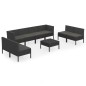 vidaXL 9-tlg. Garten-Lounge-Set mit Auflagen Poly Rattan Schwarz vidaXL 9-tlg. Garten-Lounge-Set mit Auflagen Poly Rattan Schwarz