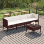 vidaXL 5-tlg. Garten-Lounge-Set mit Auflagen Poly Rattan Braun vidaXL 5-tlg. Garten-Lounge-Set mit Auflagen Poly Rattan Braun