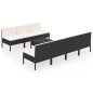 vidaXL 8-tlg. Garten-Lounge-Set mit Auflagen Poly Rattan Schwarz vidaXL 8-tlg. Garten-Lounge-Set mit Auflagen Poly Rattan Schwarz