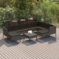 vidaXL 10-tlg. Garten-Lounge-Set mit Auflagen Poly Rattan Grau vidaXL 10-tlg. Garten-Lounge-Set mit Auflagen Poly Rattan Grau