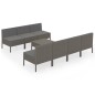 vidaXL 8-tlg. Garten-Lounge-Set mit Auflagen Poly Rattan Grau vidaXL 8-tlg. Garten-Lounge-Set mit Auflagen Poly Rattan Grau