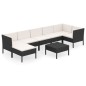 vidaXL 8-tlg. Garten-Lounge-Set mit Auflagen Poly Rattan Schwarz vidaXL 8-tlg. Garten-Lounge-Set mit Auflagen Poly Rattan Schwarz