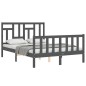 vidaXL Massivholzbett mit Kopfteil Grau 140x190 cm vidaXL Massivholzbett mit Kopfteil Grau 140x190 cm