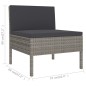 vidaXL 5-tlg. Garten-Lounge-Set mit Auflagen Poly Rattan Grau vidaXL 5-tlg. Garten-Lounge-Set mit Auflagen Poly Rattan Grau
