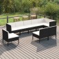 vidaXL 9-tlg. Garten-Lounge-Set mit Auflagen Poly Rattan Schwarz vidaXL 9-tlg. Garten-Lounge-Set mit Auflagen Poly Rattan Schwarz