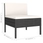 vidaXL 9-tlg. Garten-Lounge-Set mit Auflagen Poly Rattan Schwarz vidaXL 9-tlg. Garten-Lounge-Set mit Auflagen Poly Rattan Schwarz