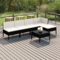 vidaXL 6-tlg. Garten-Lounge-Set mit Auflagen Poly Rattan Schwarz vidaXL 6-tlg. Garten-Lounge-Set mit Auflagen Poly Rattan Schwarz