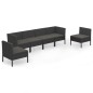 vidaXL 6-tlg. Garten-Lounge-Set mit Auflagen Poly Rattan Schwarz vidaXL 6-tlg. Garten-Lounge-Set mit Auflagen Poly Rattan Schwarz