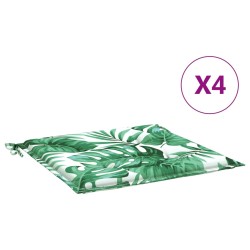 Stuhlkissen 4 Stk. Blattmuster 40x40x3 cm Stoff
