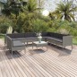 vidaXL 11-tlg. Garten-Lounge-Set mit Auflagen Poly Rattan Grau vidaXL 11-tlg. Garten-Lounge-Set mit Auflagen Poly Rattan Grau