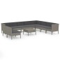 vidaXL 11-tlg. Garten-Lounge-Set mit Auflagen Poly Rattan Grau vidaXL 11-tlg. Garten-Lounge-Set mit Auflagen Poly Rattan Grau