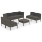 vidaXL 8-tlg. Garten-Lounge-Set mit Auflagen Poly Rattan Grau vidaXL 8-tlg. Garten-Lounge-Set mit Auflagen Poly Rattan Grau