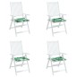Stuhlkissen 4 Stk. Blattmuster 40x40x3 cm Stoff Stuhlkissen 4 Stk. Blattmuster 40x40x3 cm Stoff