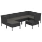 vidaXL 7-tlg. Garten-Lounge-Set mit Auflagen Poly Rattan Schwarz vidaXL 7-tlg. Garten-Lounge-Set mit Auflagen Poly Rattan Schwarz