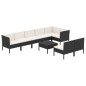 vidaXL 9-tlg. Garten-Lounge-Set mit Auflagen Poly Rattan Schwarz vidaXL 9-tlg. Garten-Lounge-Set mit Auflagen Poly Rattan Schwarz