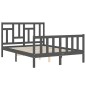 vidaXL Massivholzbett mit Kopfteil Grau 140x190 cm vidaXL Massivholzbett mit Kopfteil Grau 140x190 cm