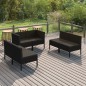 vidaXL 6-tlg. Garten-Lounge-Set mit Auflagen Poly Rattan Schwarz vidaXL 6-tlg. Garten-Lounge-Set mit Auflagen Poly Rattan Schwarz