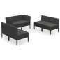 vidaXL 6-tlg. Garten-Lounge-Set mit Auflagen Poly Rattan Schwarz vidaXL 6-tlg. Garten-Lounge-Set mit Auflagen Poly Rattan Schwarz
