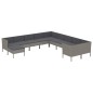 vidaXL 11-tlg. Garten-Lounge-Set mit Auflagen Poly Rattan Grau vidaXL 11-tlg. Garten-Lounge-Set mit Auflagen Poly Rattan Grau
