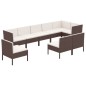 vidaXL 9-tlg. Garten-Lounge-Set mit Auflagen Poly Rattan Braun vidaXL 9-tlg. Garten-Lounge-Set mit Auflagen Poly Rattan Braun