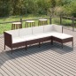 vidaXL 5-tlg. Garten-Lounge-Set mit Auflagen Poly Rattan Braun vidaXL 5-tlg. Garten-Lounge-Set mit Auflagen Poly Rattan Braun