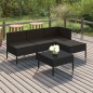 vidaXL 5-tlg. Garten-Lounge-Set mit Auflagen Poly Rattan Schwarz vidaXL 5-tlg. Garten-Lounge-Set mit Auflagen Poly Rattan Schwarz