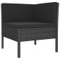 vidaXL 5-tlg. Garten-Lounge-Set mit Auflagen Poly Rattan Schwarz vidaXL 5-tlg. Garten-Lounge-Set mit Auflagen Poly Rattan Schwarz