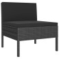 vidaXL 5-tlg. Garten-Lounge-Set mit Auflagen Poly Rattan Schwarz vidaXL 5-tlg. Garten-Lounge-Set mit Auflagen Poly Rattan Schwarz