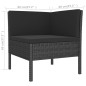 vidaXL 5-tlg. Garten-Lounge-Set mit Auflagen Poly Rattan Schwarz vidaXL 5-tlg. Garten-Lounge-Set mit Auflagen Poly Rattan Schwarz