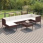 vidaXL 8-tlg. Garten-Lounge-Set mit Auflagen Poly Rattan Braun vidaXL 8-tlg. Garten-Lounge-Set mit Auflagen Poly Rattan Braun